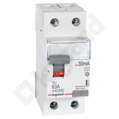 Bezpieczniki elektryczne - LEGRAND różnicowoprądowy P302 TX3 63A 30mA AC 2pol Legrand l_411511 - miniaturka - grafika 1