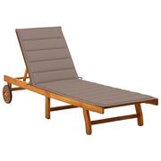Leżaki ogrodowe - vidaXL Ogrodowy leżak z poduszką lite drewno akacjowe 3061352 - miniaturka - grafika 1