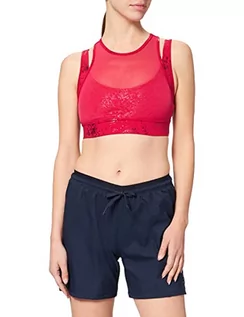 Biustonosze - Puma Damski biustonosz Mid Impact Fashion Luxe Ellavate Bra Sports Bra Persian Red-Matte Foil Print XS 520604 - grafika 1