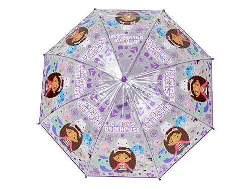 CyP Brands Gabby parasol przeciwdeszczowy dla chłopców i dziewcząt, przezroczysty, oficjalny produkt, Przezroczysty