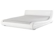 Łóżka - Beliani Łóżko wodne skórzane białe 180 x 200 cm AVIGNON - miniaturka - grafika 1
