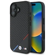 Etui i futerały do telefonów - BMW BMHMP16M23PUDTK iPhone 16 Plus 6.7" czarny/black hardcase Carbon Tricolor Line MagSafe - miniaturka - grafika 1