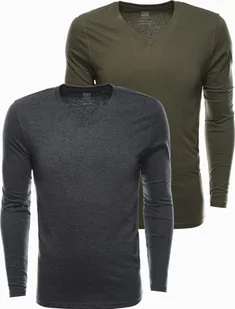 Ombre Zestaw longsleeve męski V-NECK - mix 2-pak V9 Z41 XXL - Koszulki męskie - miniaturka - grafika 1