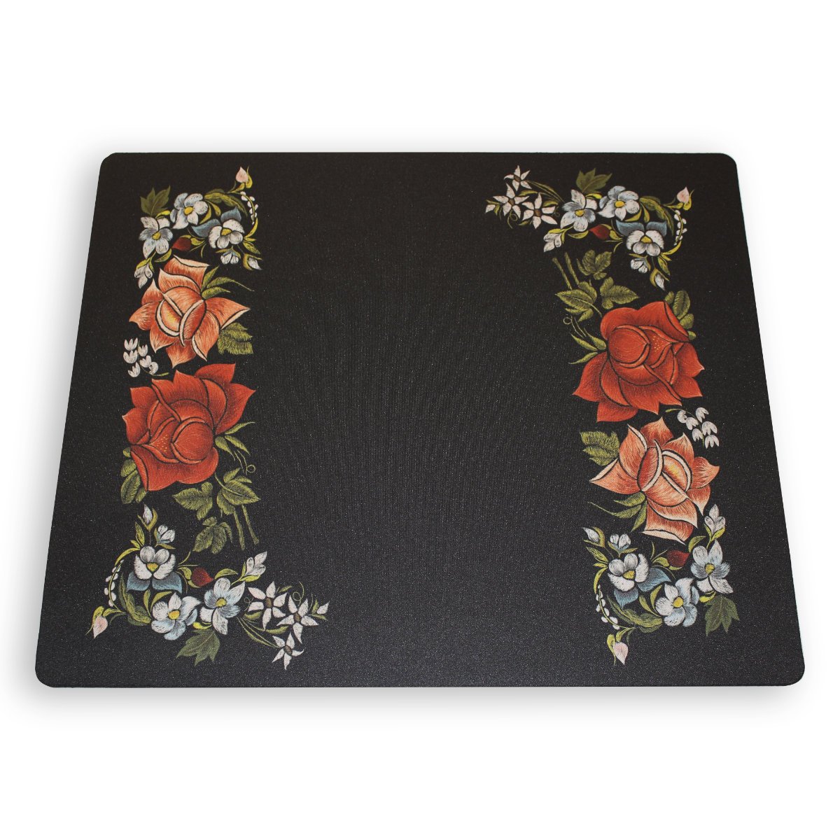 Podkładka pod mysz folk łowicki róże czarna 36 x 29 cm