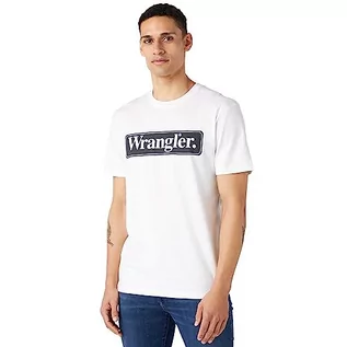 Koszulki męskie - Wrangler T-shirt męski, biały, M - grafika 1