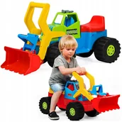 Samochody i pojazdy dla dzieci - Duża Koparka Jeździk Zabawka Duże Koła Samochód Ruchoma Łyżka Dla Dzieci - miniaturka - grafika 1