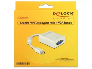 Delock adapter Displayport mini(M) -> VGA(F) 18cm 65130 - Adaptery i przejściówki - miniaturka - grafika 3