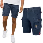 Odzież taktyczna i umundurowanie - Spodenki Alpha Industries Crew Short Patch 186209 435 - Granatowe  31 - miniaturka - grafika 1