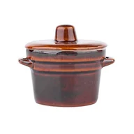 Garnki - Garnek 0,5 l z pokrywką brązowy - miniaturka - grafika 1