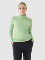 Bluzy sportowe damskie - Damska bluza treningowa 4F 4FWAW24TFSWF411 - zielona - miniaturka - grafika 1