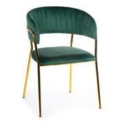 Krzesła - Green HowHomely Zielone tapicerowane krzesło Rarity Gold Dark HowHomely HH-HH-1701GDG - miniaturka - grafika 1