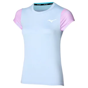 Koszulka damska Mizuno Charge Printed Tee Halogen Blue M - Koszulki sportowe damskie - miniaturka - grafika 1