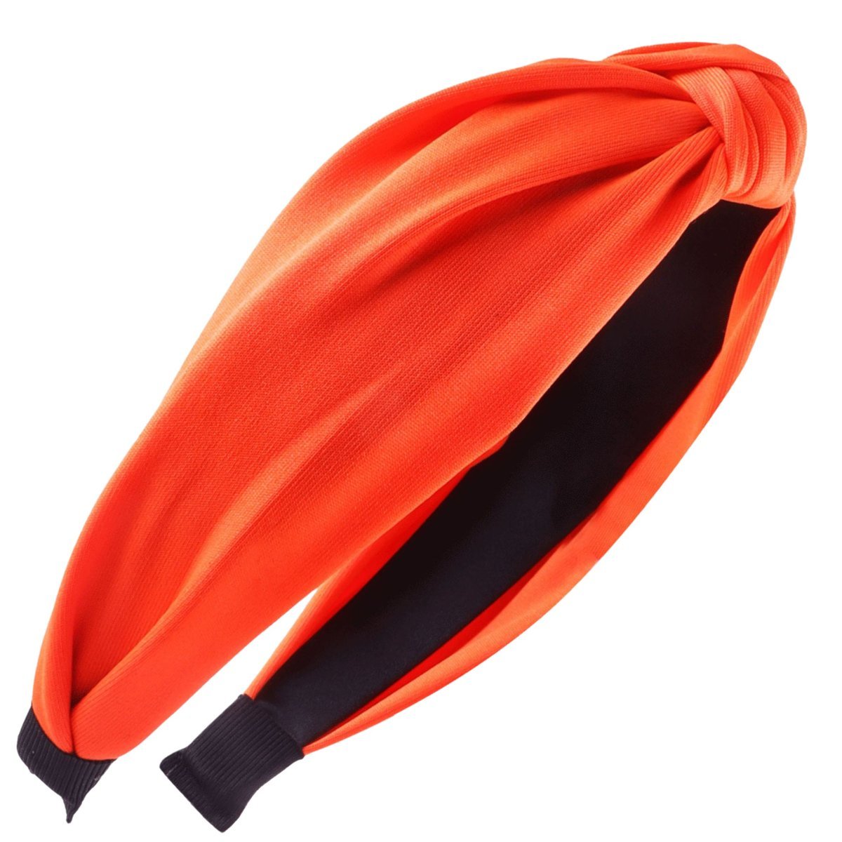 Opaska do Włosów Pomarańczowa Szeroka na Głowę z Supłem Lekka i Wygodna