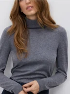 Moda i Uroda OUTLET - Reserved - Wełniany sweter z golfem - szary - miniaturka - grafika 1