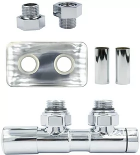 Zawór regulacyjny 50mm TWINS chrom lewy GZ1/2 All in One rozeta zespolona prostokątna - Zawory i kraniki Zawór regulacyjny 50mm TWINS chrom lewy GZ1/2 All in One rozeta zespolona prostokątna - Zawory i kraniki - miniaturka - grafika 1