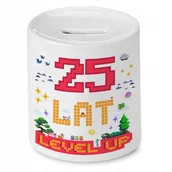 Skarbonki - Skarbonka na Urodziny 25 25te 25-te na Prezent z Nadrukiem ze Zdjęciem + Opakowanie na prezent (wzór 02) - miniaturka - grafika 1