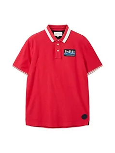 Koszulki męskie - TOM TAILOR Męska koszulka polo 1036340, 31045-Soft Berry Red, XXL, 31045 - Soft Berry Red, XXL - grafika 1