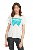 Koszulki i topy damskie - WRANGLER SS GRAPHIC TEE OFF WHITE W7Z4EV737 L - miniaturka - grafika 1