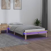 Łóżka - Lumarko Rama łóżka z LED, 90x190 cm, pojedyncza, lite drewno - miniaturka - grafika 1