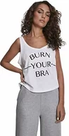 Koszulki i topy damskie - Mister Tee (misuq) damski Ladies Burn Your BRA Oversize Tanktop, biały, l MT734 - miniaturka - grafika 1