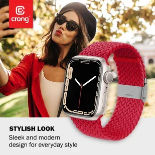 Crong Wave Band – Pleciony pasek do Apple Watch 42/44/45 mm (czerwony) - Akcesoria do smartwatchy - miniaturka - grafika 8