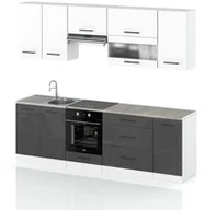 Meble kuchenne - Meble Kuchenne Komplet Kuchnia Marocco 2.6m Nowoczesna Wotan Czarny Połysk - miniaturka - grafika 1