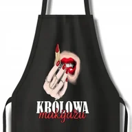 Plecaki worki - Fartuch Czarny Dla Kosmetyczki Prezent Królowa Makijażu Szminka Usta Wzory - miniaturka - grafika 1