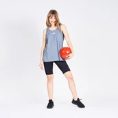 Koszulki i topy damskie - Koszulka treningowa damska poliamid bez rękawów kaptur szara Cuna XL - miniaturka - grafika 1