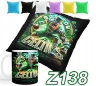 Gadżety dla niej i dla niego - ZESTAW KUBEK + POSZEWKA Z NADRUKIEM BOSTON CELTICS MISTRZ NBA + IMIĘ - miniaturka - grafika 1