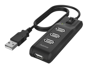 Hama Hub z włącznikiem USB 2.0 4x USB-A 200118 - Adaptery i przejściówki Hama Hub z włącznikiem USB 2.0 4x USB-A 200118 - Adaptery i przejściówki - miniaturka - grafika 1