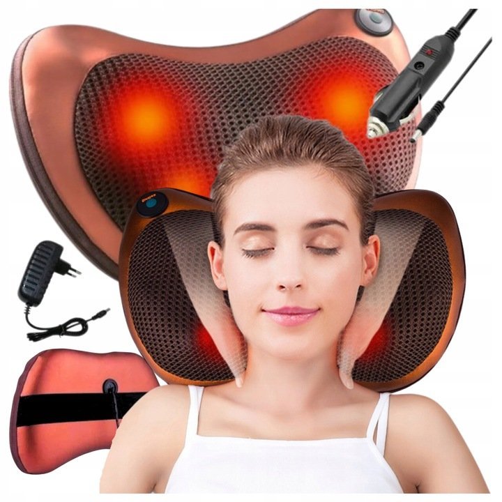 PODUSZKA MASUJĄCA MASAŻER SHIATSU DO SZYI KARKU PLECÓW GRZEJĄCY MASUJĄCY