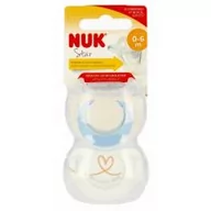 Smoczki uspokajające - Nuk Smoczek uspokajający silikonowy 0-6m Star 10730713 2 szt. - miniaturka - grafika 1
