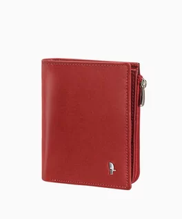 Portfele - PUCCINI Damski czerwony portfel z zabezpieczeniem RFID - grafika 1
