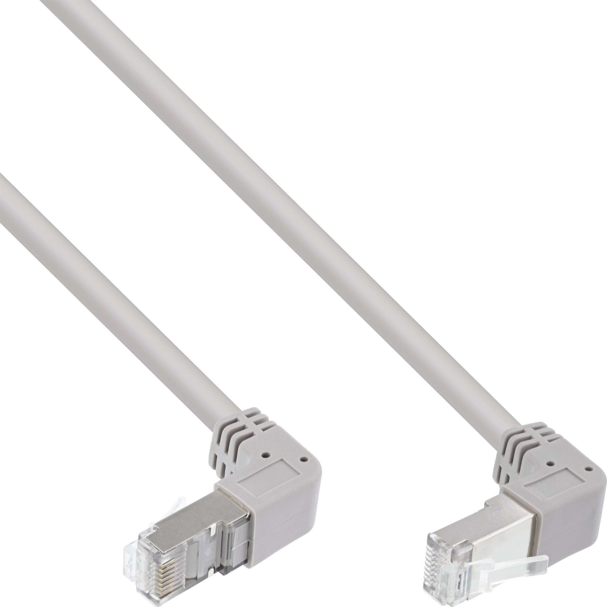 InLine InLine® Patch cable up/down angled, S/FTP PiMf, Cat.6, 250MHz, PVC, copper, grey, 2.67m