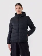 Kurtki damskie - 4F Dwustronna kurtka puchowa w kolorze czarnym - miniaturka - grafika 1