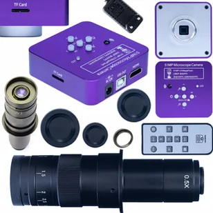 Mikroskop Rosfix MIKROSKOP CYFROWY POWIĘKSZENIE 180X PUPPIS KAMERA PRO HDMI USB SD 51MP 2W1 - Mikroskopy i lupy - miniaturka - grafika 1