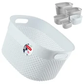 Pojemniki biurowe - Koszyk prostokątny 6L Curver Filo Recycled, biały - miniaturka - grafika 1