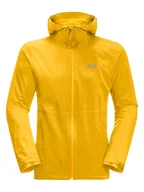 Kurtki i kamizelki sportowe męskie - Jack Wolfskin Kurtka funkcyjna "Pack & Go" w kolorze żółtym - miniaturka - grafika 1