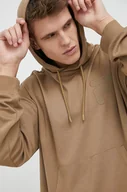 Bluzy męskie - Fila bluza męska kolor brązowy z kapturem gładka - miniaturka - grafika 1