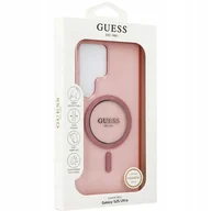 Etui i futerały do telefonów - Guess Etui Glitter Circle Classic Logo do MagSafe do Galaxy S25 Ultra, różowe - miniaturka - grafika 1