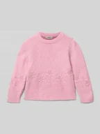 Swetry dla dziewczynek - Sweter z dzianiny o kroju regular fit z okrągłym dekoltem model ‘TANYA’ - miniaturka - grafika 1