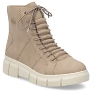 Botki damskie - Botki zimowe damskie Rieker X3428-20 trzewiki beżowe ocieplane -41 - miniaturka - grafika 1