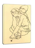 Obrazy i zdjęcia na płótnie - Woman and Girl Embracing, Egon Schiele - obraz na płótnie Wymiar do wyboru: 60x80 cm - miniaturka - grafika 1