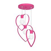 Lampy sufitowe - Decoland Dziecięca lampa wisząca LOVE 3xE27/60W/230V różowa - miniaturka - grafika 1