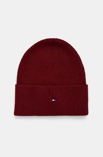 Tommy Hilfiger czapka z domieszką kaszmiru kolor bordowy z cienkiej dzianiny AW0AW16637 - Czapki damskie - miniaturka - grafika 1