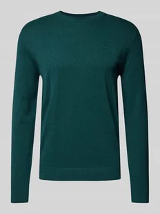 Sweter z dzianiny z wyhaftowanym logo model ‘BASIC’ - Swetry męskie - miniaturka - grafika 1