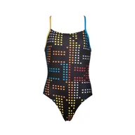 Stroje kąpielowe dla dziewczynek - G Neon Jr One Piece [P] 128 (8-9) Black - miniaturka - grafika 1