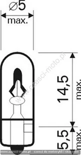 Żarówka 12V 2W W2x4,6d - Części motocyklowe - miniaturka - grafika 1