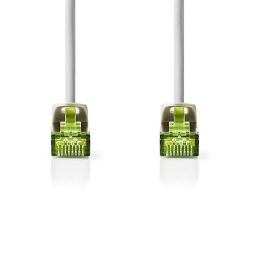 Nedis Kabel sieciowy CAT7 - S/FTP - wtyczka RJ45 - wtyczka RJ45-5,0 m - Snagless - okrągły - LSZH - szary - etykieta