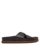 Klapki i japonki męskie - Clarks Klapki Torford Cross 26180888 Brązowy - miniaturka - grafika 1